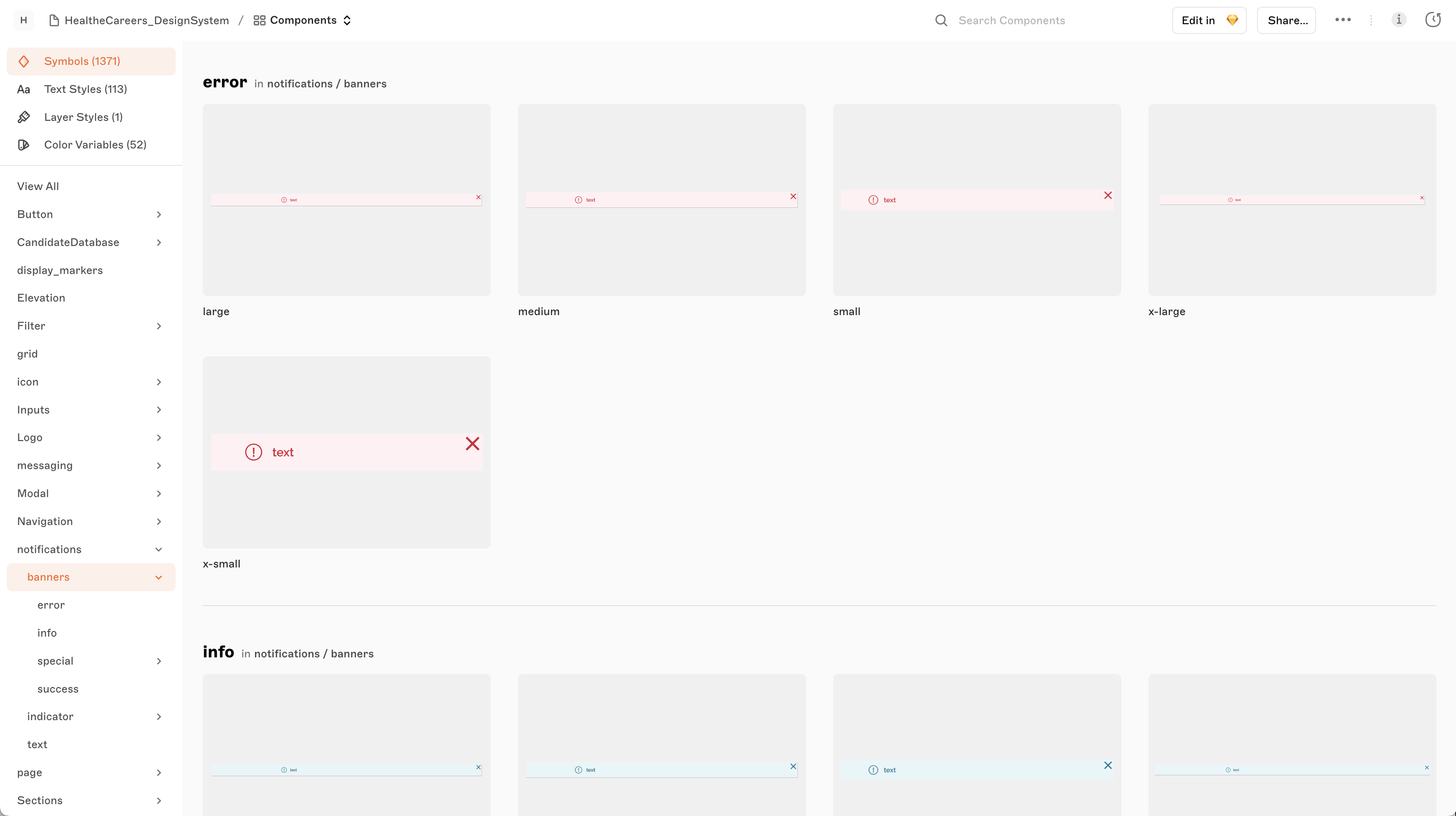 notification library components in design software